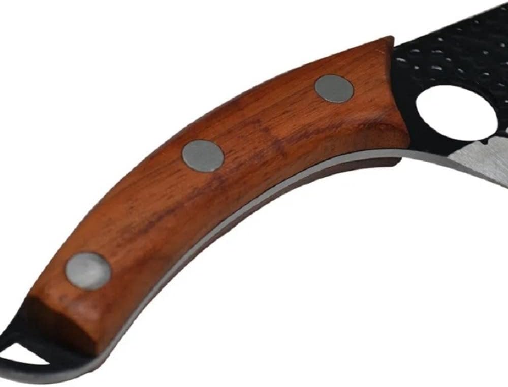Faca Artesanal Damasco 6" Aço Inox Cabo Madeira Bainha Pano Leve Tática Camping Caça IZEKNIFE PRO