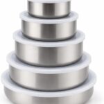 Kit 5 Tigelas Herméticas Aço Inox Redondas com Tampa Vedação Segura Organiza Fácil IZEHOLD PRO