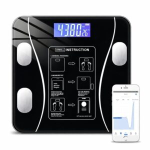 Balança Digital Bioimpedância Bluetooth Vidro Temperado LED App Saúde IMC Gordura Corporal IZEFIT PRO
