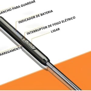 Isqueiro Elétrico Recarregável USB 360° Flexível Antivento Premium IZEFLAME PRO