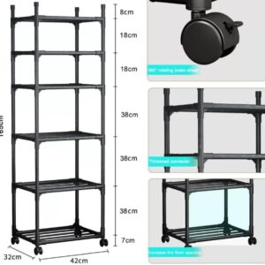 Estante Organizadora de Cozinha 6 Prateleiras Metal Preto com Rodízios Premium IZERACK PRO
