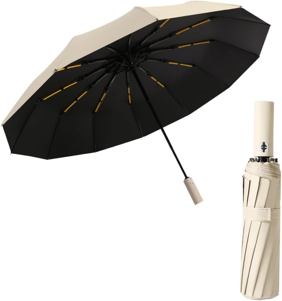 Guarda Chuva Automático Duplo Reforçado 12 Hastes Blackout UV 50+ Premium IZESTORM PRO IZESHOP Guarda-chuva automático duplo reforçado IZESTORM PRO com proteção UV 50+ e tecido blackout