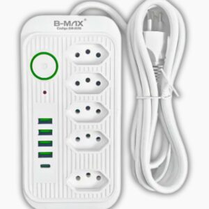 Filtro de Linha 5 Tomadas 4 USB-A 1 USB-C 2m Bivolt 2500W Proteção Inteligente IZEPOWER PRO
