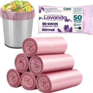 Saco de Lixo Perfumado Lavanda 10L 50 Unidades Plástico Anti-Odores IZEFRESH MAX