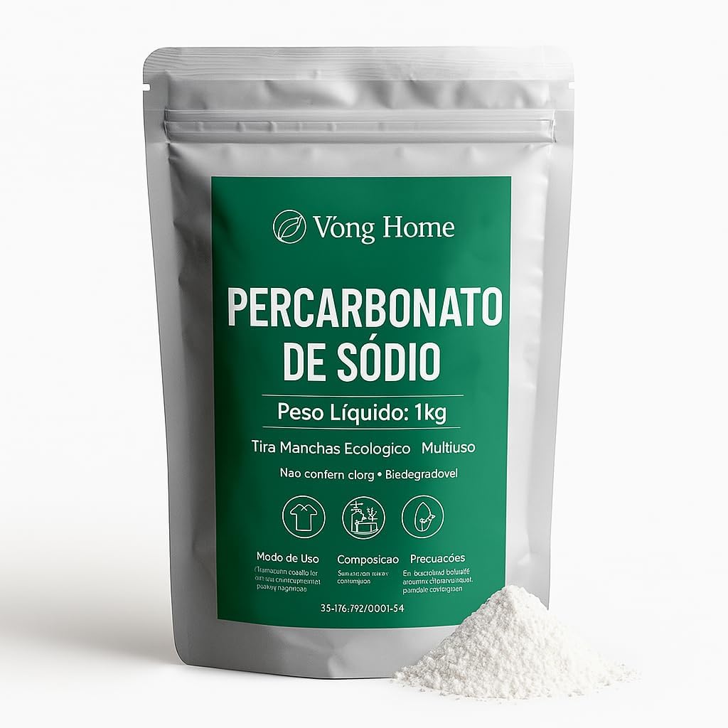 Percarbonato de Sódio 1kg Biodegradável Sem Cloro Tira-Manchas Multiuso Alto Branqueamento IZEPOWER PRO