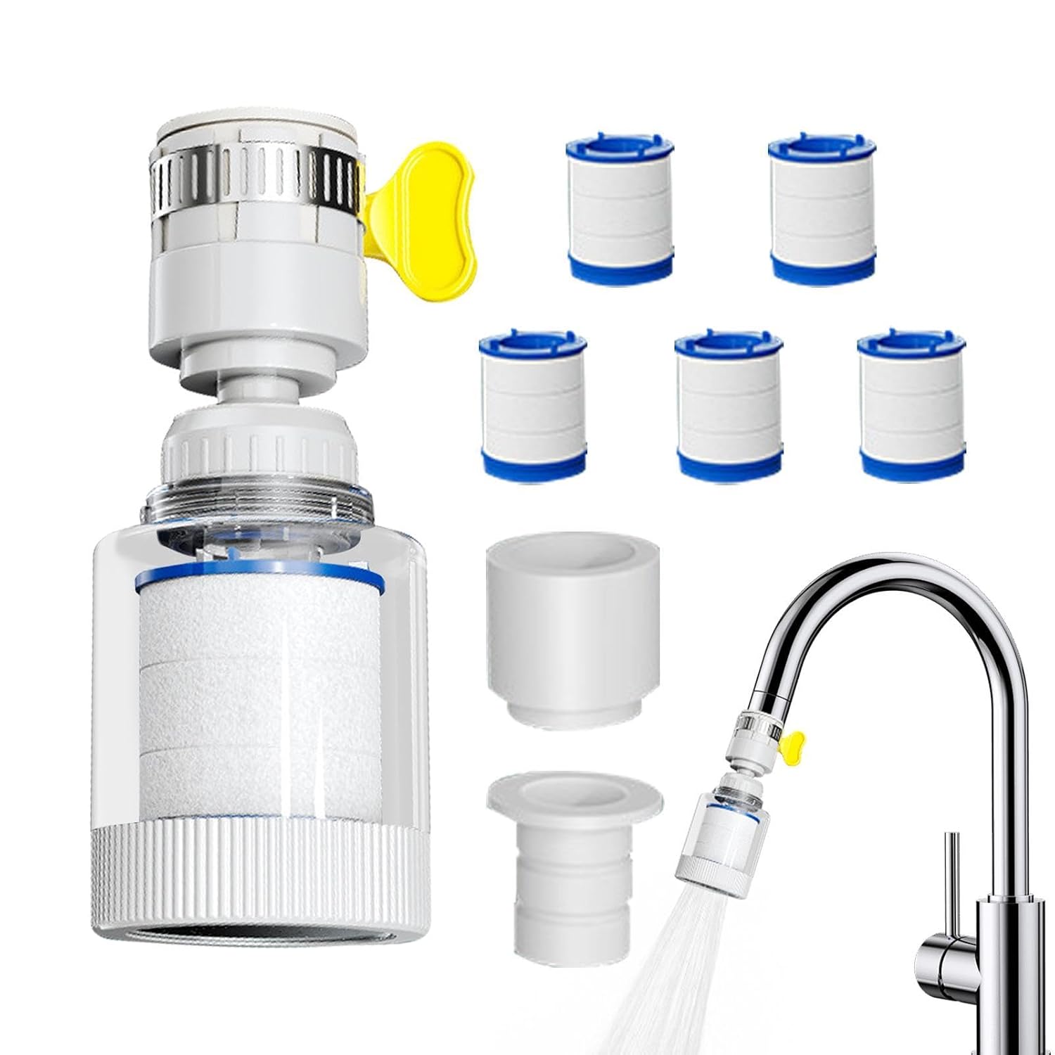 Filtro de Água para Torneira Transparente 360° PP e Metal Antivazamento IZEPURE MAX