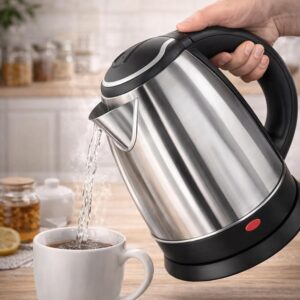 Chaleira Elétrica Inox 2L 220V Desligamento Automático Base 360° Aquecimento Rápido IZEBOIL PRO