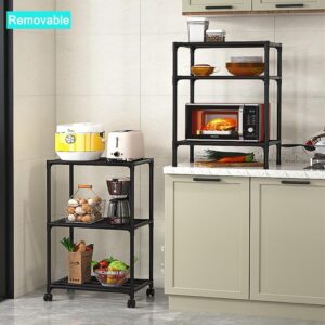Estante Organizadora de Cozinha 6 Prateleiras Metal Preto com Rodízios Premium IZERACK PRO