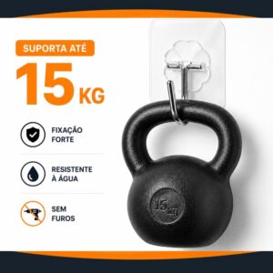 Kit 10 Ganchos Adesivos Transparentes 180° Forte Sem Furo Ultra Fixação IZEHOOK PRO Kit 10 Ganchos Adesivos Transparentes 180° Forte Sem Furo Ultra Fixação IZEHOOK PRO