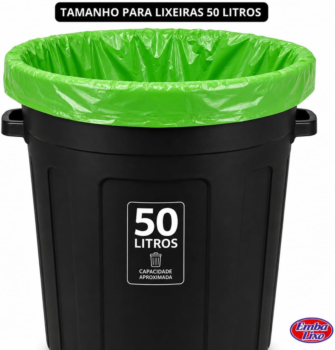 Embalixo Saco de Lixo Verde 50L Reforçado Perfumado Repelente 30 Unidades IZEGUARD PRO IZESHOP Embalixo reforçado 50L com material resistente para evitar rasgos e vazamentos