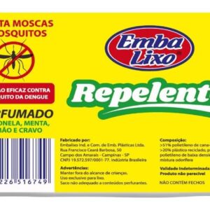Embalixo Saco de Lixo Verde 50L Reforçado Perfumado Repelente 30 Unidades IZEGUARD PRO Embalixo Saco de Lixo Verde 50L Reforçado Perfumado Repelente 30 Unidades IZEGUARD PRO