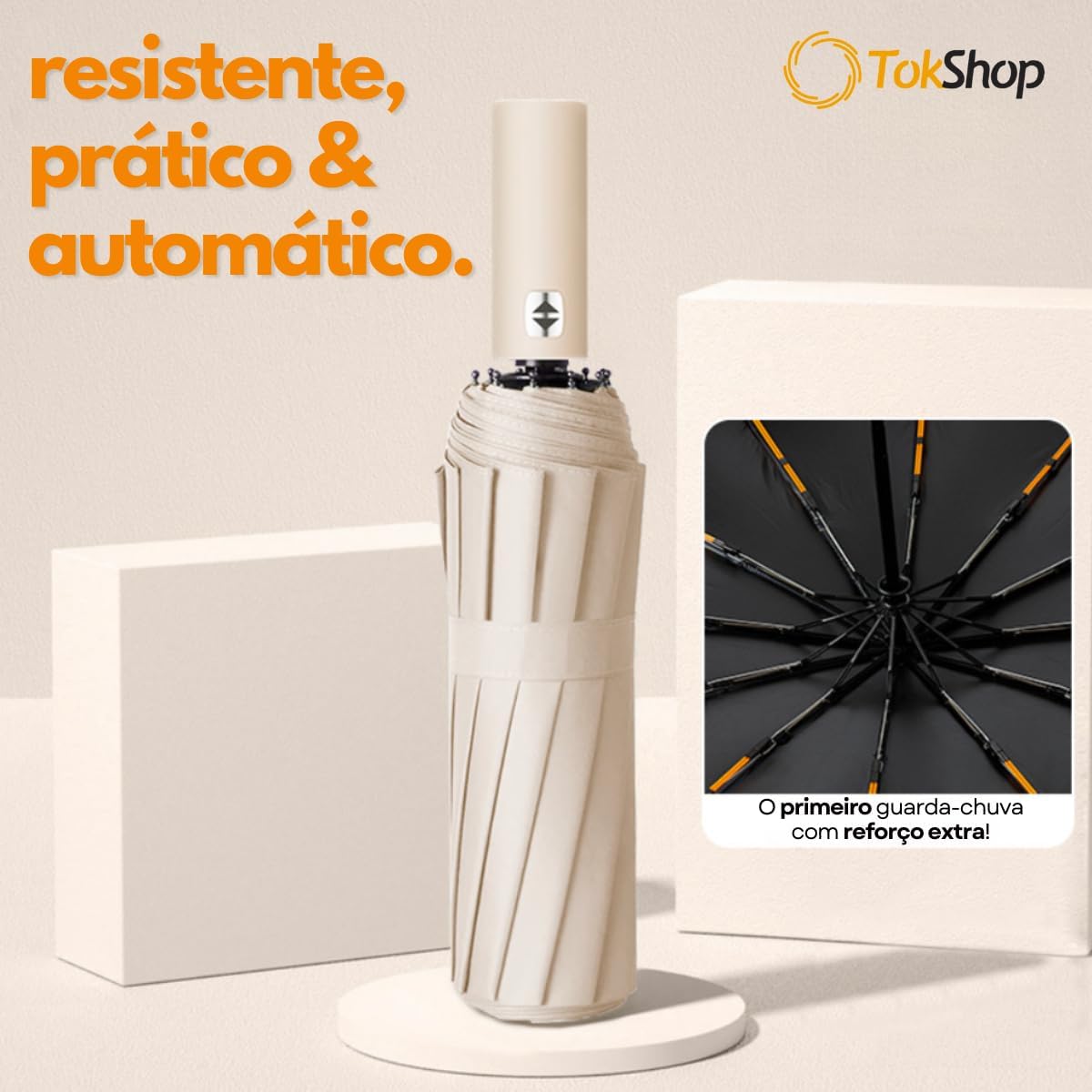 Guarda Chuva Automático Duplo Reforçado 12 Hastes Blackout UV 50+ Premium IZESTORM PRO IZESHOP Guarda-chuva automático com abertura e fechamento em um clique para rotina prática