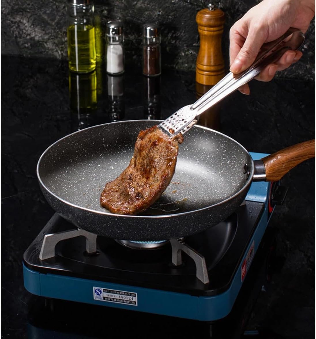 Frigideira Cerâmica 24cm 2,5L Antiaderente Fundo Indução Cabo Madeira Premium IZECOOK MAX IZESHOP Frigideira antiaderente de cerâmica IZECOOK MAX para preparo rápido no dia a dia