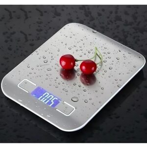 Balança Digital de Cozinha Inox 10kg 1g LCD Azul Função Tara Premium IZEWEIGH PRO