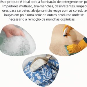 Percarbonato de Sódio 1kg Biodegradável Sem Cloro Tira-Manchas Multiuso Alto Branqueamento IZEPOWER PRO