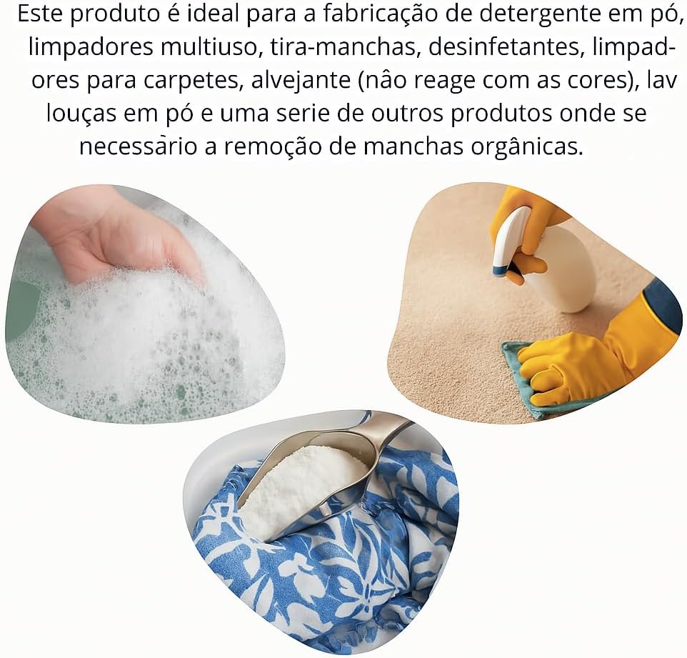 Percarbonato de Sódio 1kg Biodegradável Sem Cloro Tira-Manchas Multiuso Alto Branqueamento IZEPOWER PRO