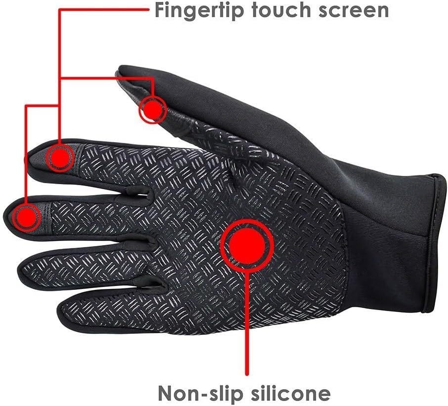 Luvas para Moto Impermeáveis Térmicas Preta Touchscreen Antiderrapante Inverno Frio IZESHIELD PRO