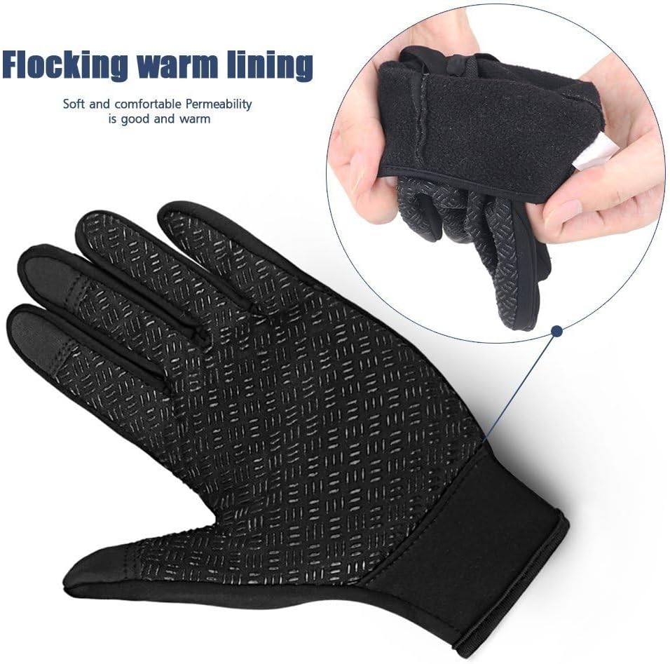 Luvas para Moto Impermeáveis Térmicas Preta Touchscreen Antiderrapante Inverno Frio IZESHIELD PRO