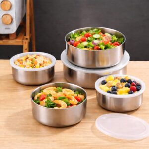 Kit 5 Tigelas Herméticas Aço Inox Redondas com Tampa Vedação Segura Organiza Fácil IZEHOLD PRO Kit 5 Tigelas Herméticas Aço Inox Redondas com Tampa Vedação Segura Organiza Fácil IZEHOLD PRO