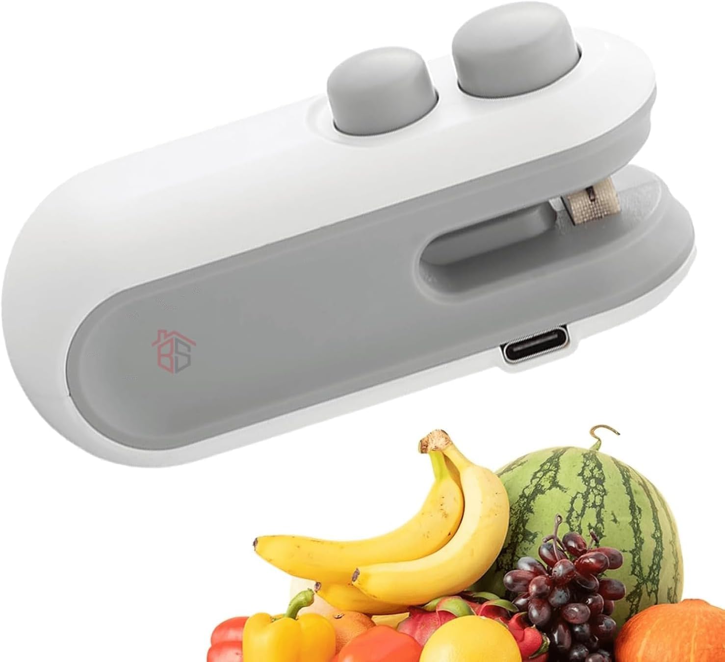 Mini Seladora de Embalagens Portátil USB Recarregável Dupla Função Sela e Corta Magnética IZEFRESH CUT