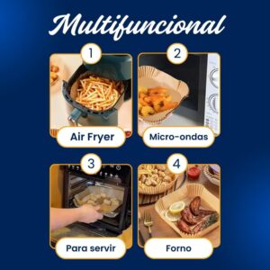Forma Papel para AirFryer 50 Unidades Quadrada Descartável Antiaderente Universal IZECRISP PRO Forma Papel para AirFryer 50 Unidades Quadrada Descartável Antiaderente Universal IZECRISP PRO