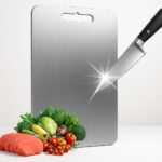 Tábua de Corte Inox Titânio Premium Higiênica 3 em 1 Fácil Limpeza Ultra Durável IZECHOP MAX