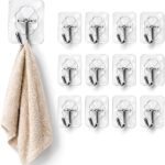 Kit 10 Ganchos Adesivos Transparentes 180° Forte Sem Furo Ultra Fixação IZEHOOK PRO
