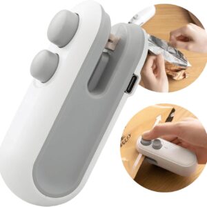 Mini Seladora de Embalagens Portátil USB Recarregável Dupla Função Sela e Corta Magnética IZEFRESH CUT