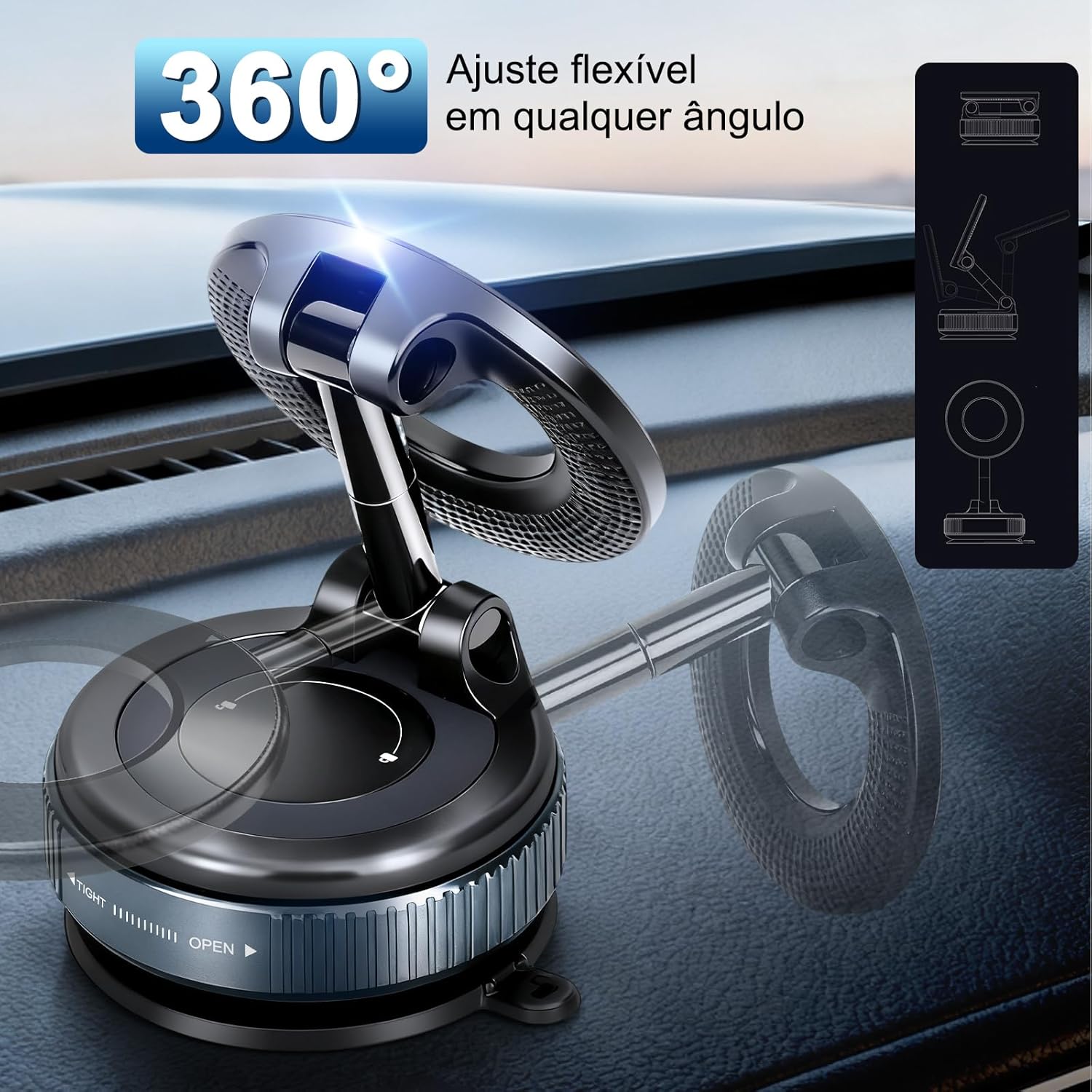 Suporte Magnético para Celular MagSafe Sucção a Vácuo 360° Ultra Forte Portátil IZEGRIP PRO