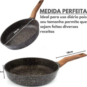 Frigideira Cerâmica 24cm 2,5L Antiaderente Fundo Indução Cabo Madeira Premium IZECOOK MAX Frigideira Cerâmica 24cm 2,5L Antiaderente Fundo Indução Cabo Madeira Premium IZECOOK MAX
