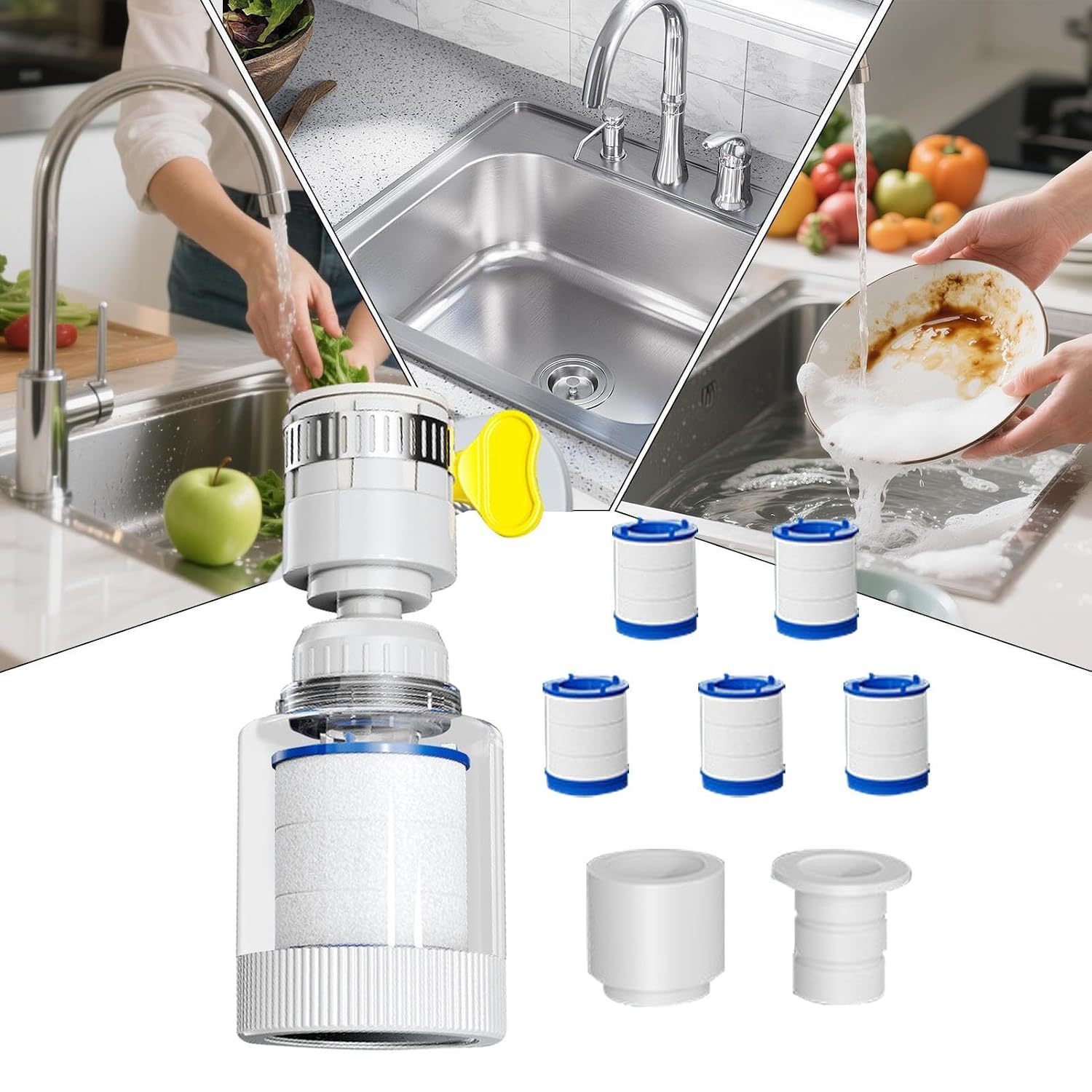 Filtro de Água para Torneira Transparente 360° PP e Metal Antivazamento IZEPURE MAX