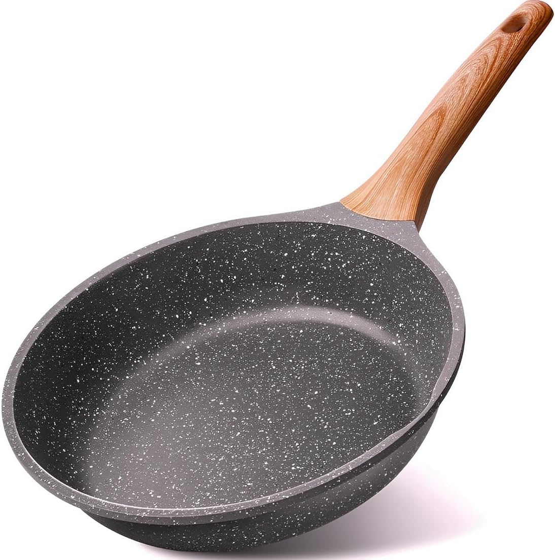 Frigideira Cerâmica 24cm 2,5L Antiaderente Fundo Indução Cabo Madeira Premium IZECOOK MAX IZESHOP Frigideira cerâmica IZECOOK MAX 24cm com fundo para indução e cabo de madeira
