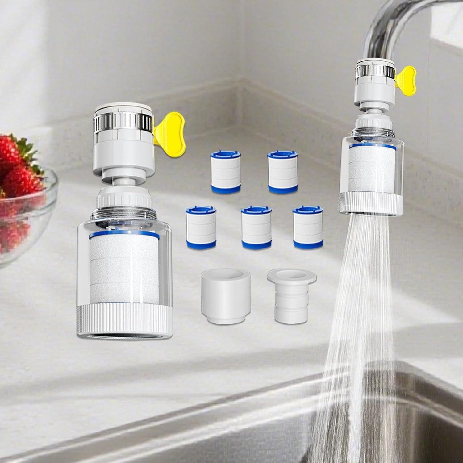 Filtro de Água para Torneira Transparente 360° PP e Metal Antivazamento IZEPURE MAX