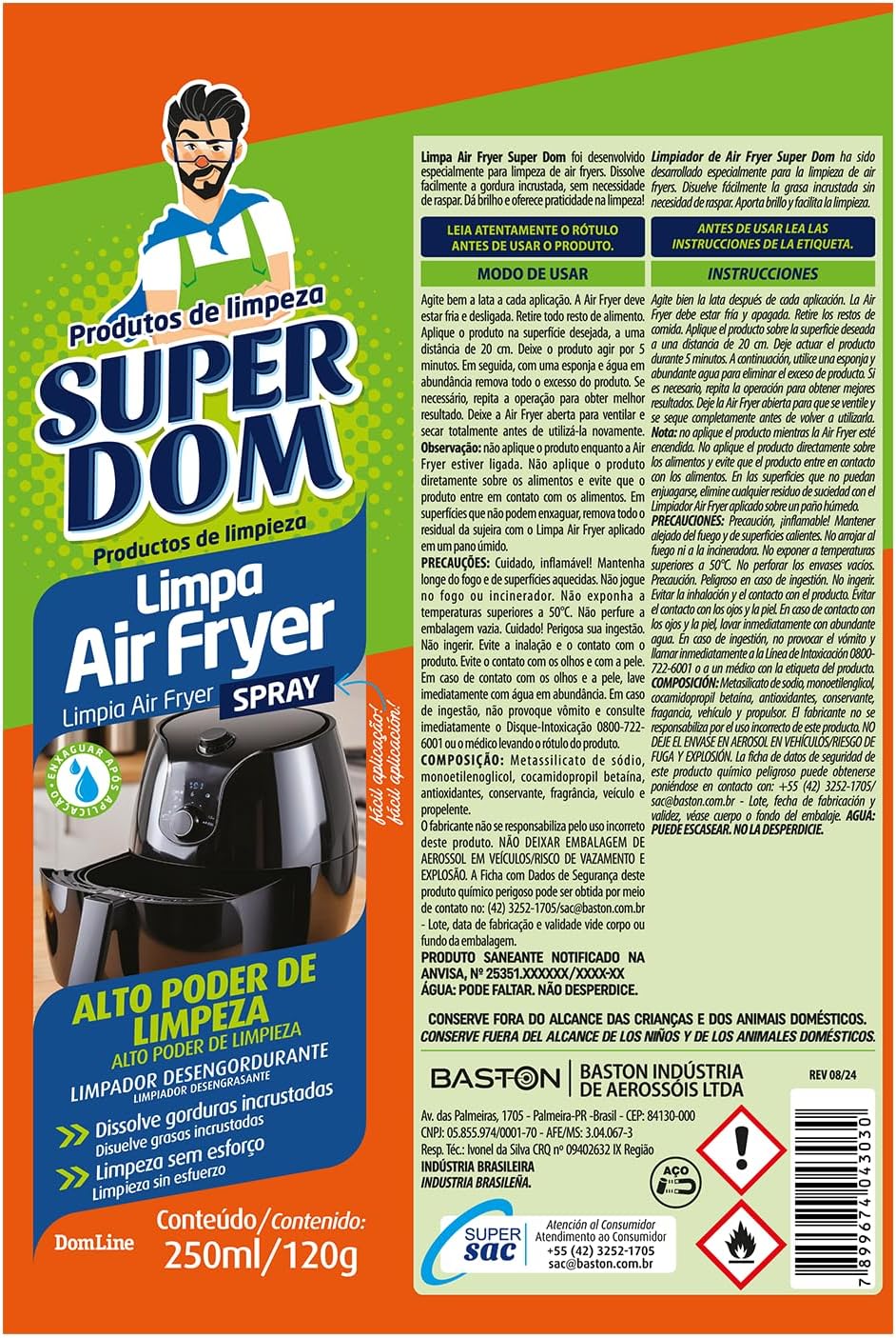 Limpa Air Fryer e Sanduicheira 250ml Dissolve Gordura Incrustada Sem Raspar IZECLEAN PRO