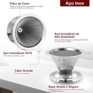 Coador de Café 103 Inox 18/10 Reutilizável Premium Malha Fina Ecológico IZEBREW PRO Coador de Café 103 Inox 18/10 Reutilizável Premium Malha Fina Ecológico IZEBREW PRO