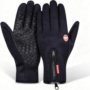 Luvas para Moto Impermeáveis Térmicas Preta Touchscreen Antiderrapante Inverno Frio IZESHIELD PRO
