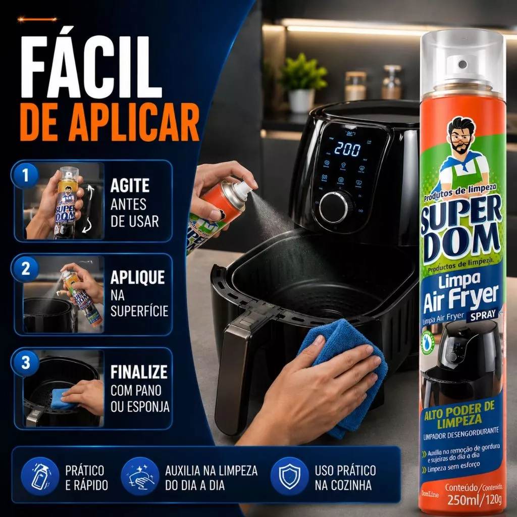 Limpa Air Fryer e Sanduicheira 250ml Dissolve Gordura Incrustada Sem Raspar IZECLEAN PRO IZESHOP Limpa Air Fryer e Sanduicheira 250ml Dissolve Gordura Incrustada Sem Raspar IZECLEAN PRO IZESHOP