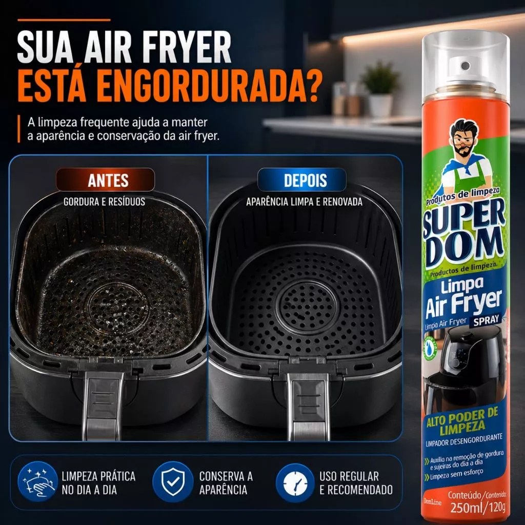 Limpa Air Fryer e Sanduicheira 250ml Dissolve Gordura Incrustada Sem Raspar IZECLEAN PRO IZESHOP Limpa Air Fryer e Sanduicheira 250ml Dissolve Gordura Incrustada Sem Raspar IZECLEAN PRO IZESHOP
