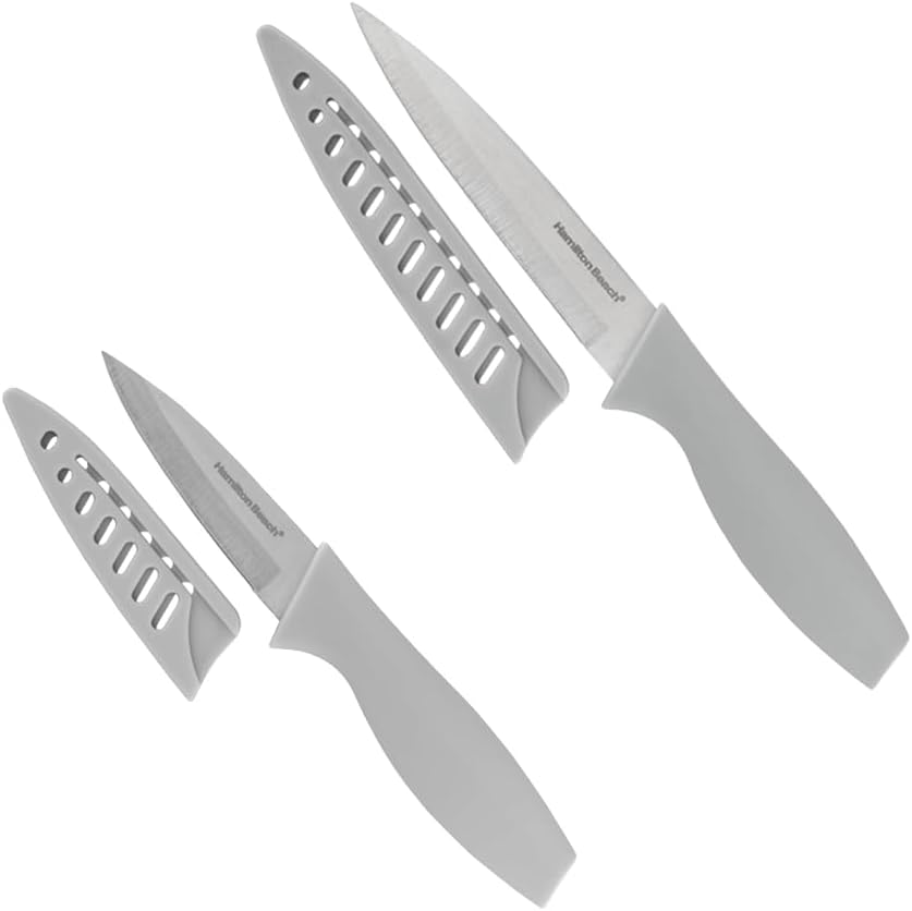 Jogo de 5 Facas Inox Premium 3 em 1 com Afiador e Protetor de Lâmina IZESHARP PRO