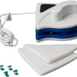 Limpador Magnético de Vidros Dupla Face Branco e Azul 11cm com Corda Premium IZEGLASS PRO