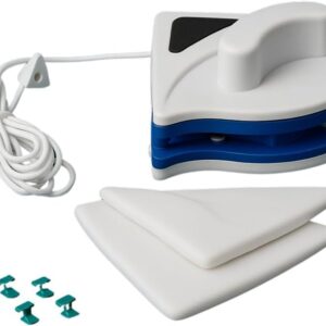 Limpador Magnético de Vidros Dupla Face Branco e Azul 11cm com Corda Premium IZEGLASS PRO
