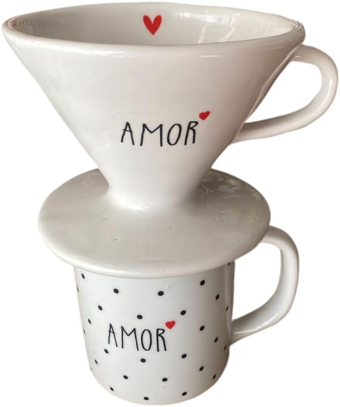 Kit Caneca 300ml Decorada + Coador de Porcelana Branco Frase Motivacional Café Individual IZECOFFEE PRO IZESHOP Kit caneca 300ml decorada com coador de porcelana branco para café individual IZECOFFEE PRO