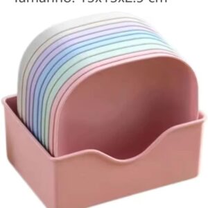Kit 10 Pratos Plásticos Reutilizáveis Coloridos 13cm com Suporte Prático IZEPLATE PRO Kit 10 Pratos Plásticos Reutilizáveis Coloridos 13cm com Suporte Prático IZEPLATE PRO