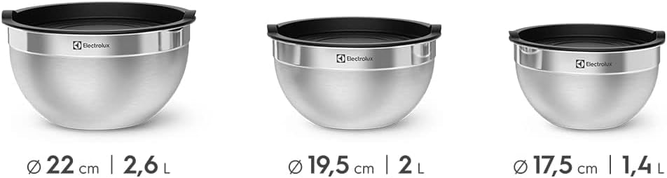 Kit Bowls Inox com Tampa Plástica 3 Peças, 3 Tamanhos, Polido, Multiuso IZECHOP PRO
