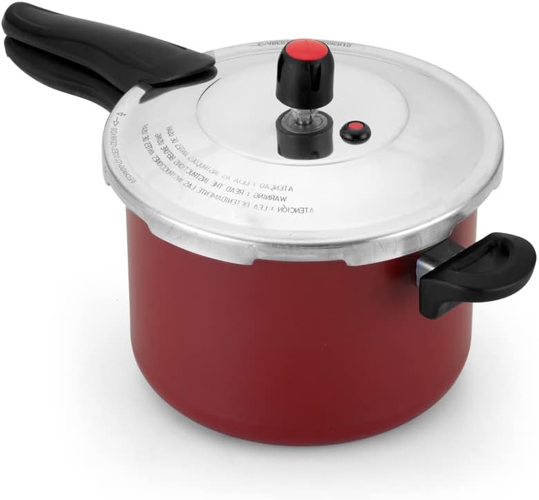 Panela de Pressão Fechamento Externo Alumínio Laminado 4,5L Vermelha Turbo IZEPRESS PRO IZESHOP Panela de pressão Turbo IZEPRESS PRO 4,5L em alumínio laminado polido com tampa vermelha