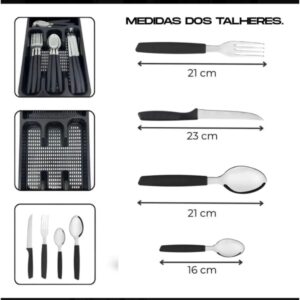 Jogo de Talheres Inox 25 Peças com Organizador de Gaveta Premium IZEPLATE PRO