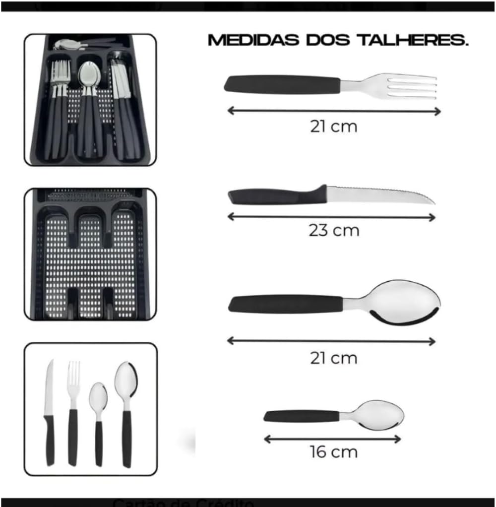 Jogo de Talheres Inox 25 Peças com Organizador de Gaveta Premium IZEPLATE PRO