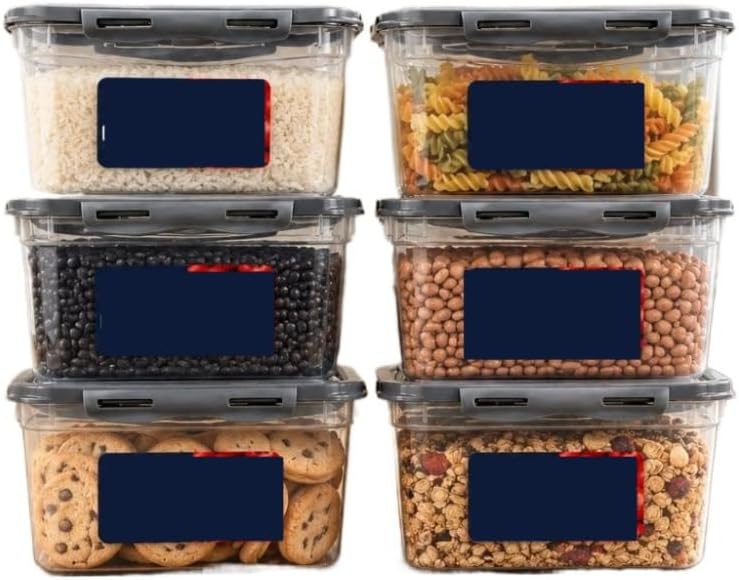 Kit 6 Potes Plásticos 2,2L Alto Cinza com Tampa Trava Premium IZELOCK PRO IZESHOP Kit 6 Potes Plásticos 2,2L Alto Cinza com Tampa Trava Premium IZELOCK PRO na cozinha