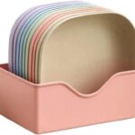 Kit 10 Pratos Plásticos Reutilizáveis Coloridos 13cm com Suporte Prático IZEPLATE PRO