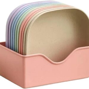 Kit 10 Pratos Plásticos Reutilizáveis Coloridos 13cm com Suporte Prático IZEPLATE PRO
